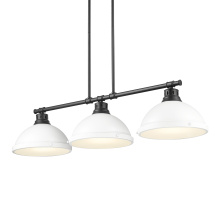 Golden 3602-3LP BLK-WHT - Yep by Golden Lighting Duncan 3-light Island Light in Matte Black and Matte White shade